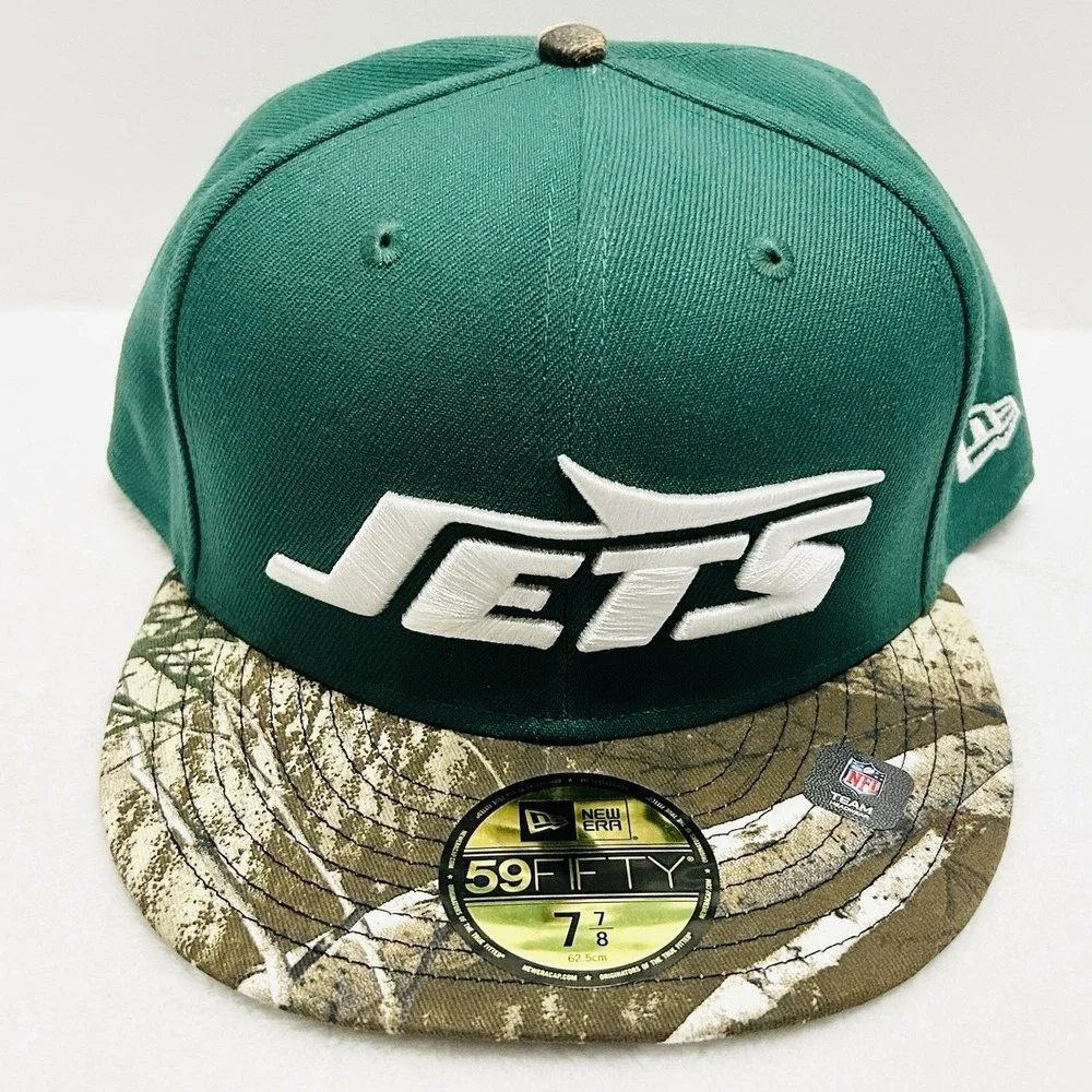 New Era New‎ York Jets 2-Tone Camo 59FIFTY Fitted Hat Cap 7 7/8 Green NFL